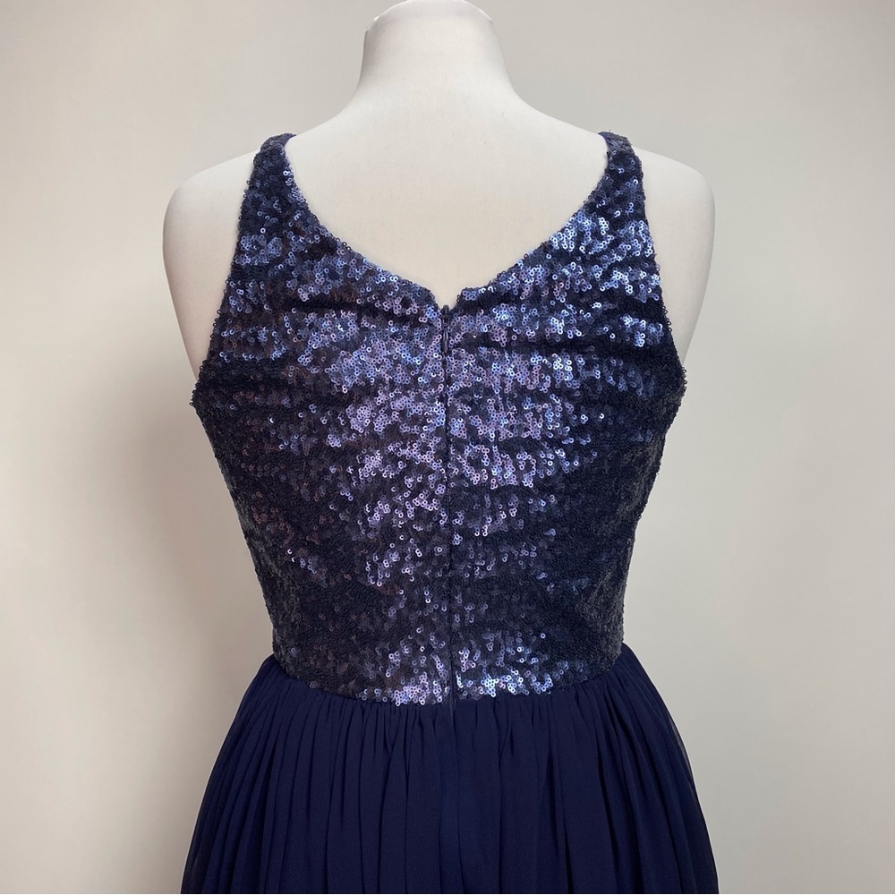 NWT DRESS the POPULATION Navy Blue Sequin Bodice TRACY Fit Flare Size Medium - Picture 13 of 16